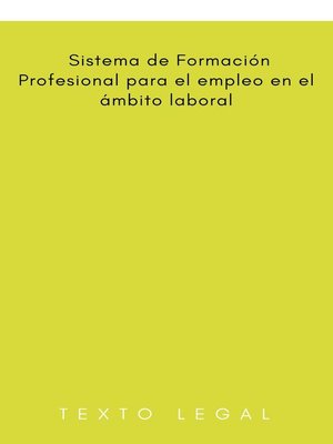 cover image of Sistema de Formación Profesional para el empleo en el ámbito laboral